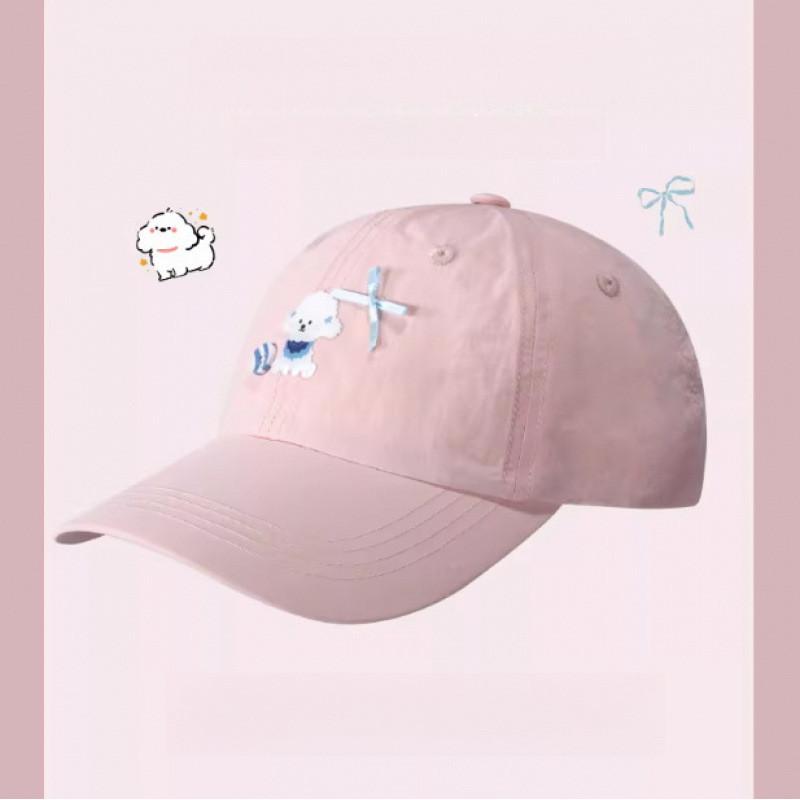 Cute Dog Pattern Baseball Cap With Breathable Polyester Material For Summer Sun Protection