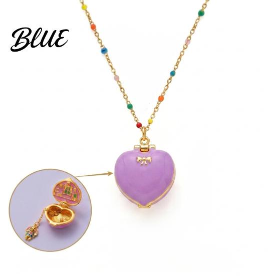 Beautiful Heart Necklace Openable Charm Necklace Box Pendant with Mini