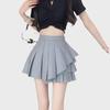 Women's White Pleated Mini Skirt, Ballet-Style High Waist A-Line Tutu Skirt