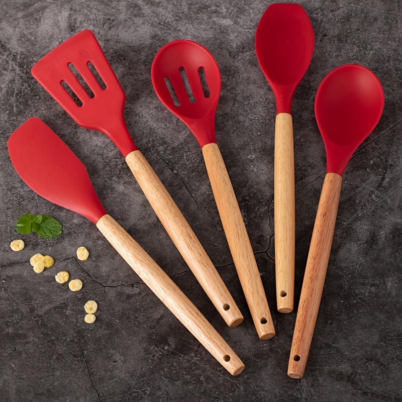14pcs silicone utensil set with plastic holder