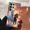 Animal Horse Pattern Case for Samsung Galaxy S24 Plus S25 Edge S23 Ultra S20 S21 FE Black Soft Phone Cover