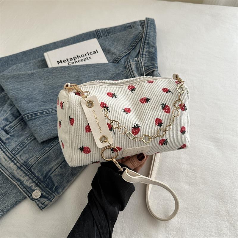 

Модная симпатичная сумка-подушка для девочек, простая повседневная вельветовая сумка на плечо белый