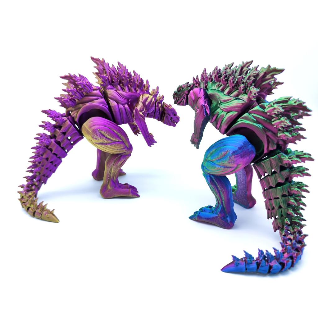 3D Printed Muscle Godzilla Dinosaur Joint Movable Creative Model Figurine for Boys As A Gift Decoration