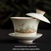 Premium Ru Ware Gongfu Tea Set with Cultivable Crackle Gaiwan and Offering Bowl