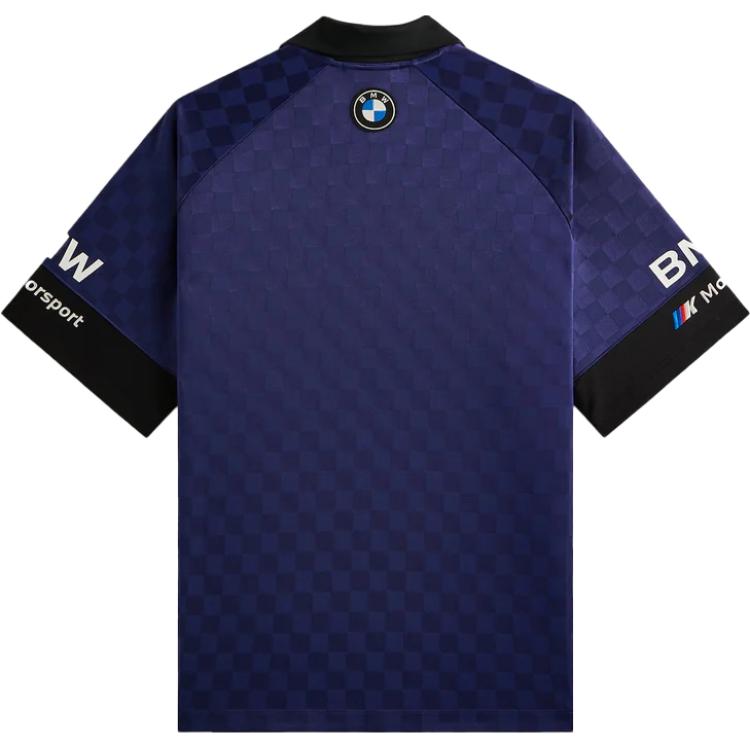 Kith X BMW Collaboration Logo Knitted Comfortable American Vintage Short Sleeve T-Shirt Men Tops Tech-Purple KHM032894-599