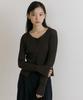 Lingseoul Linen Blended Ribbed Knit Cardigan-Brown