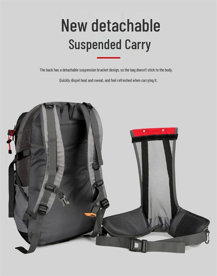 Men's Large Capacity Mountaineering Backpack with Steel Frame and Rain Cover for Outdoor Sports