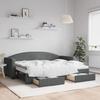 Vidaxl Sofa Bed With Drawers, Dark Gray, 80X200 Cm, Fabric