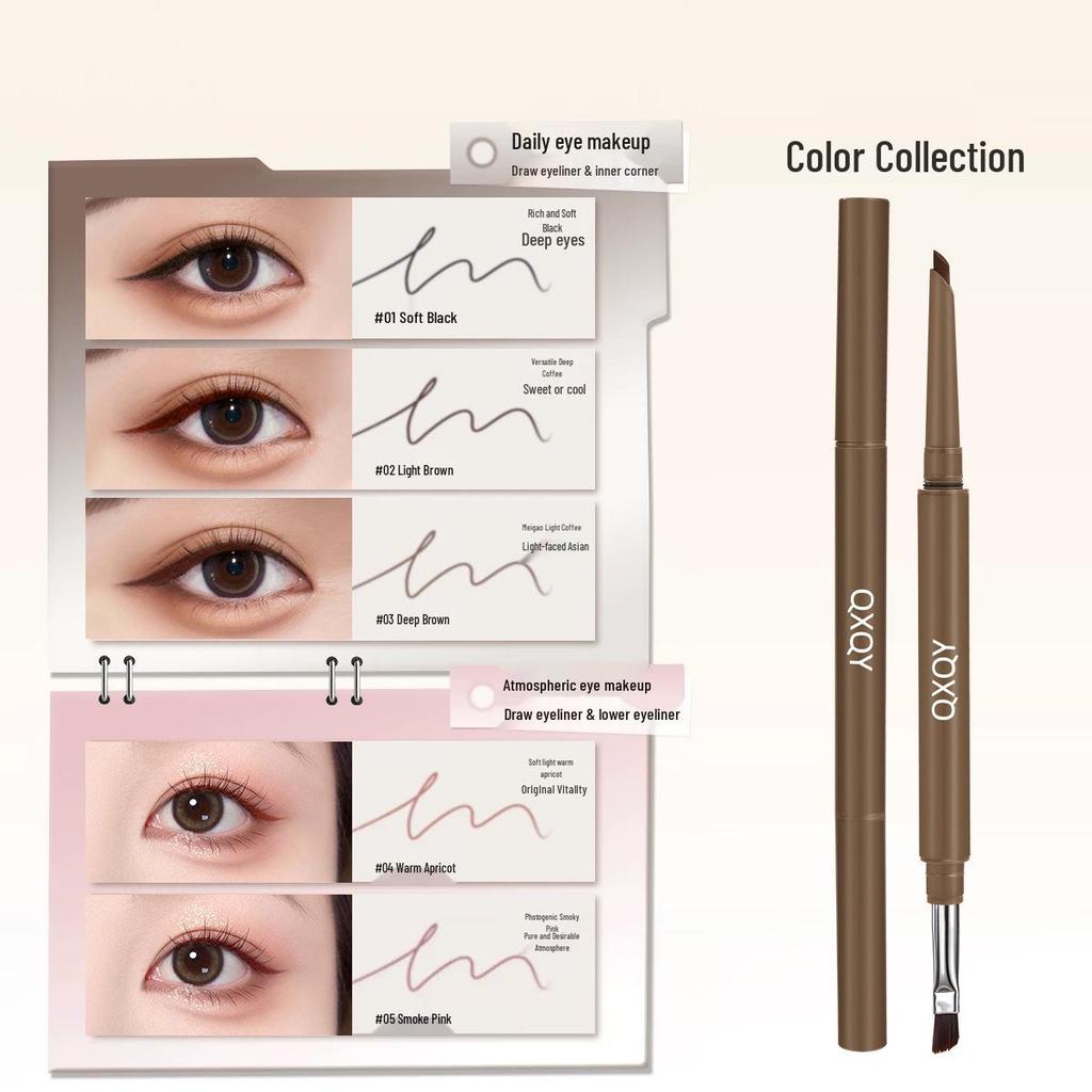 Double-Ended Waterproof Eyeliner Pencil: Smooth, Long-Lasting, Smudge-Proof, Easy for Beginners.