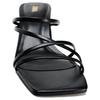 ZARA Square Toe Chunky Heel Slip-On Sandals Women sandals Black 12810410800