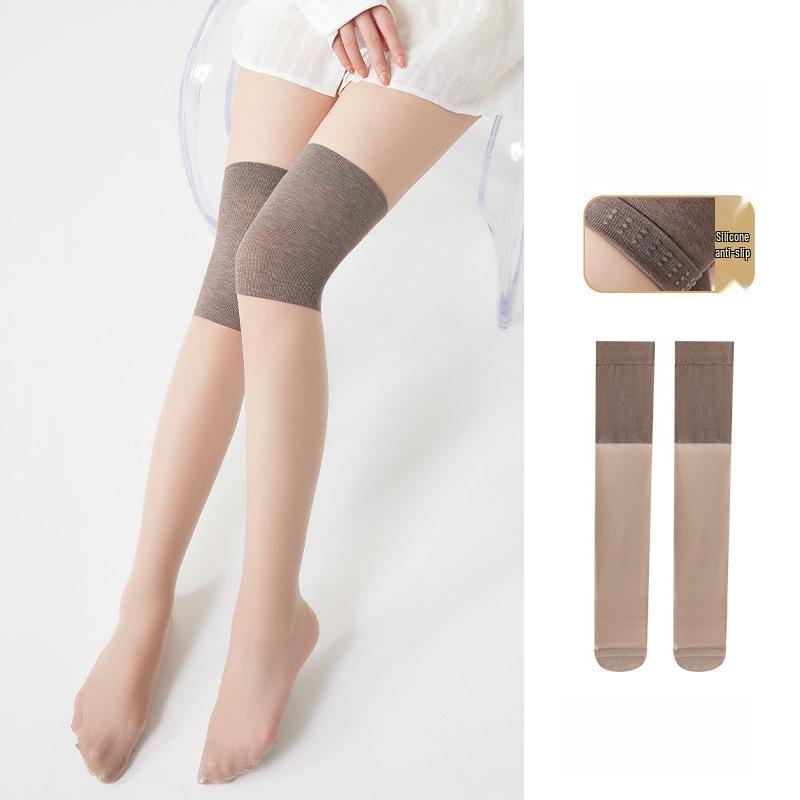 Women's Summer Anti-Slip Knee Pads: Long Stockings with Cold Protection & Anti-Hook Silk