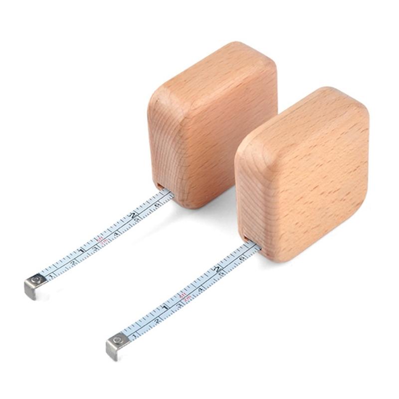 Wood Case Measuring Tape 2m Easy To Carry Measuring Tape for Daily Household and Professional Applications