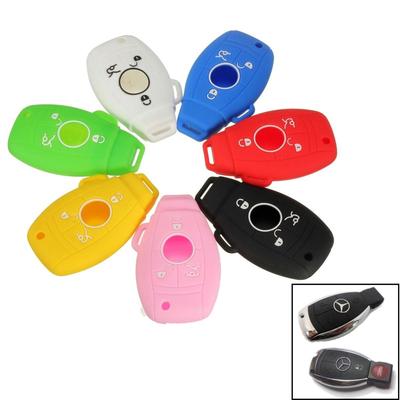 3/4 Button 7 Colors Silicone Smart Remote Key Fob Cover Protective Case For Benz
