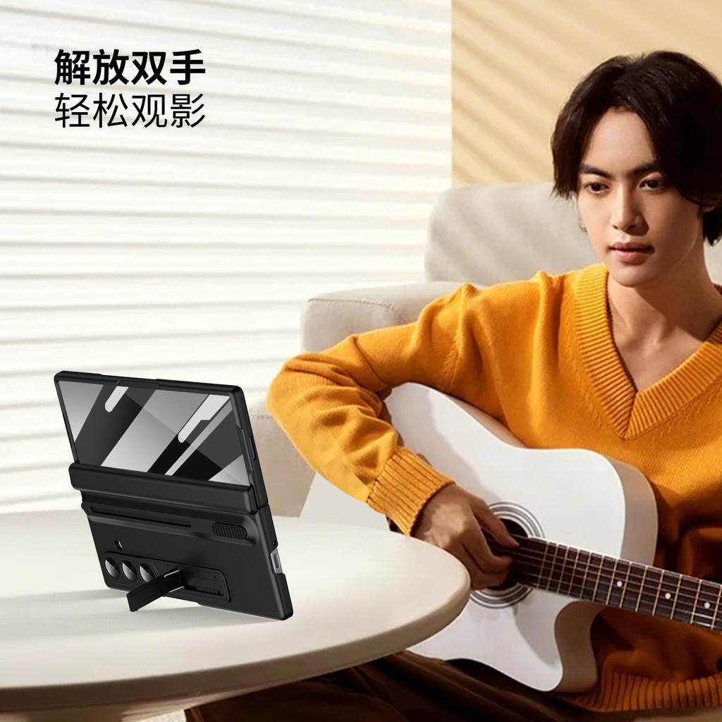 For Samsung Galaxy Z Fold 8 Case Hard PC Matte Stand With Pen Film Protective Back Cover Case For Samsung Z Fold 8 7 6 5 Shell