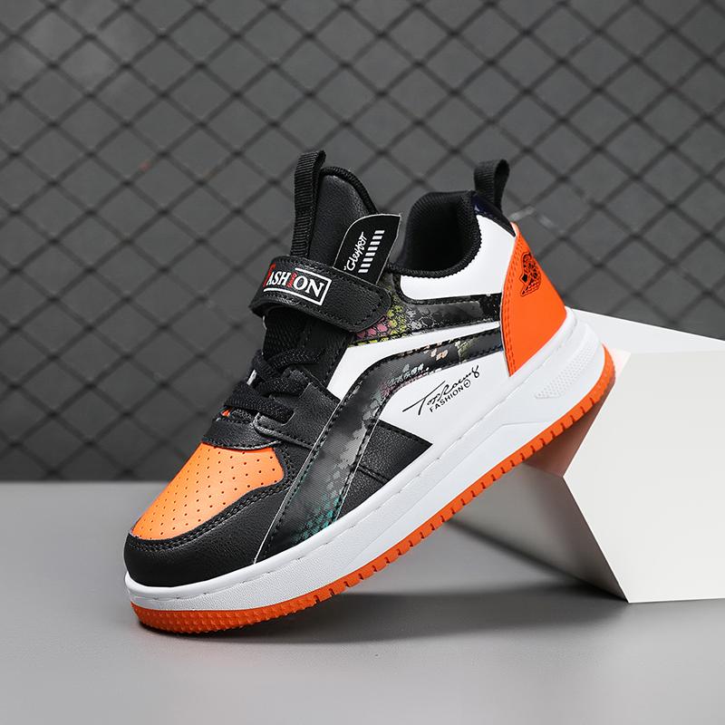 

Дитяче модне низьке дихаюче взуття для скейтбордингу Діти Студенти Повсякденний тренд Біг Спорт Хлопчики та дівчата Зручні кросівки 39 чорний/помаранчевий