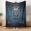 Name Custom Real Oviedo Print Flannel Blanket High Quality Warm Comfortable Cover for All Seasons Perfect for Gifts Home Decor