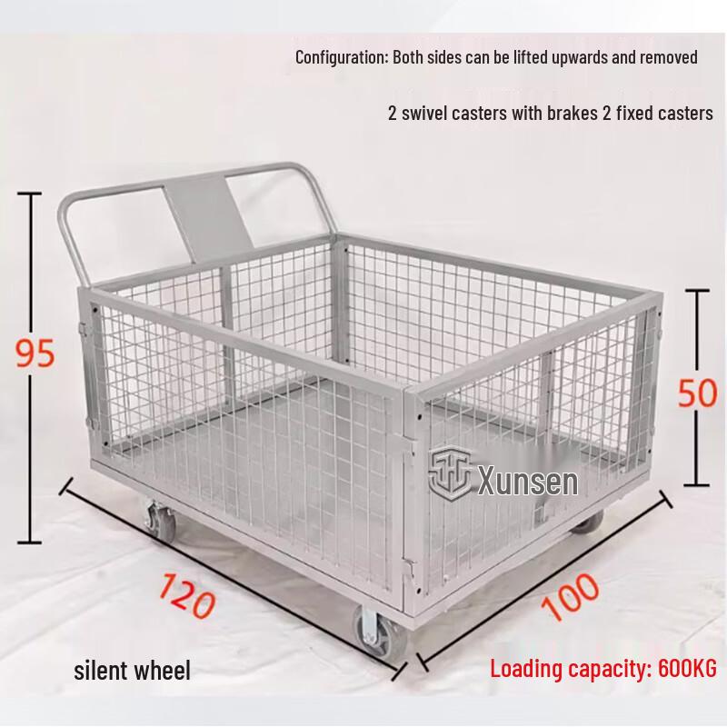 Heavy-Duty Folding Mesh Warehouse Cart