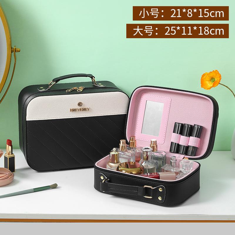 

Cosmetic Bag Portable Large Capacity Storage Bag Travel Handheld Companion Cosmetic Case 25x11x18CM чёрный