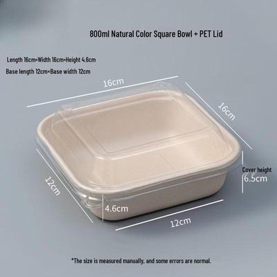 Compostable Square Pulp Food Containers with Lids