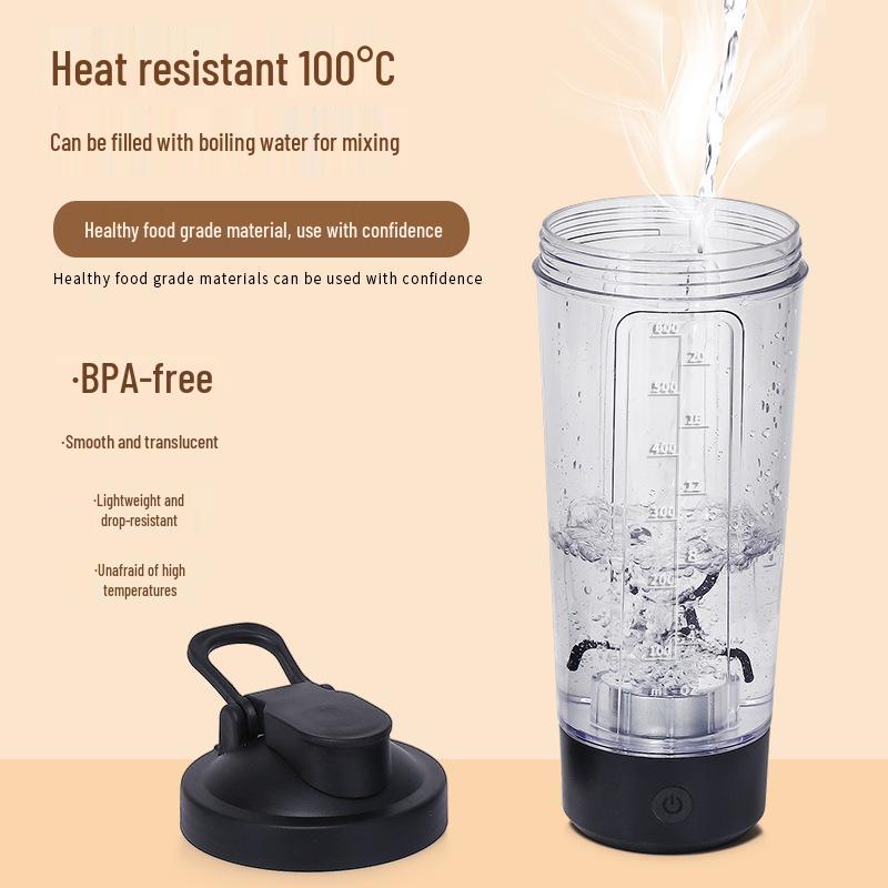Portable Electric Protein Shake Cup with Automatic Mixing for Sports and Milkshakes