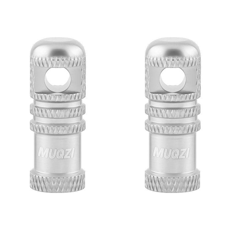 2 Stück Fahrradventilkappe mit Ventilkernentfernungsfunktion Tragbare Aluminiumlegierung Fahrrad Tubeless-Reifenventil Schaftkappe MTB Zubehör