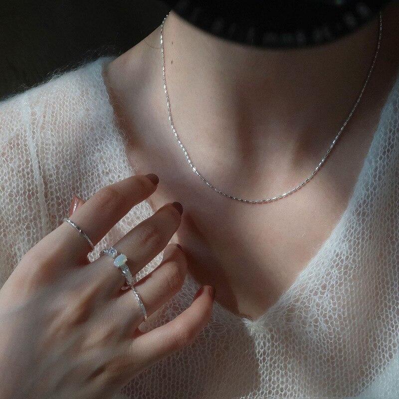 925 Sterling Silver Link Chain Charm Necklaces Female Light Simple All-Match Party Jewelry Wholesale Dz518