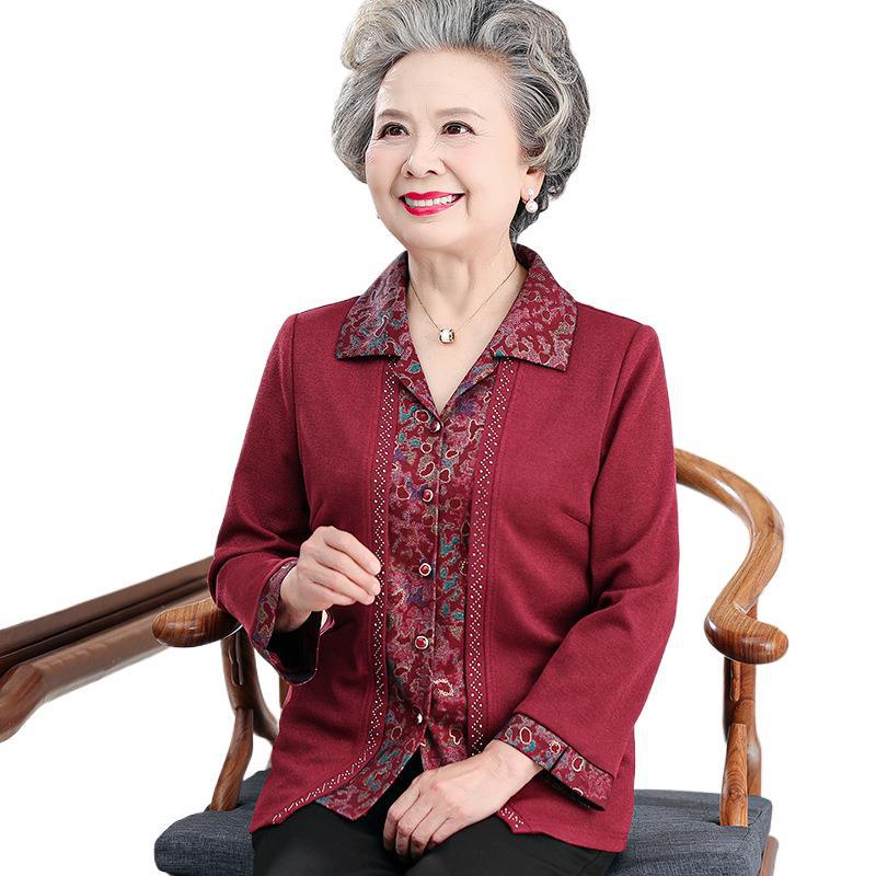 Elegant Spring & Autumn Shirt for Mother-in-law - Stylish Outfit for Middle-Aged & Elderly Women