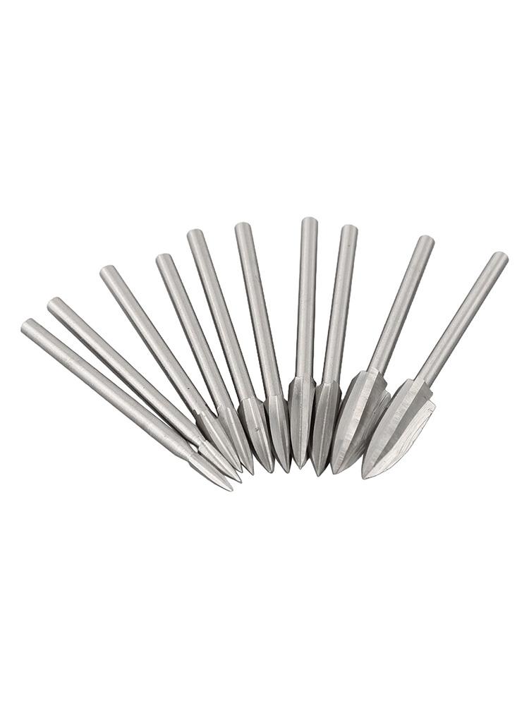High Speed Wood For Carving Drill Bits 10Pcs for Rotary Tools and Grinders