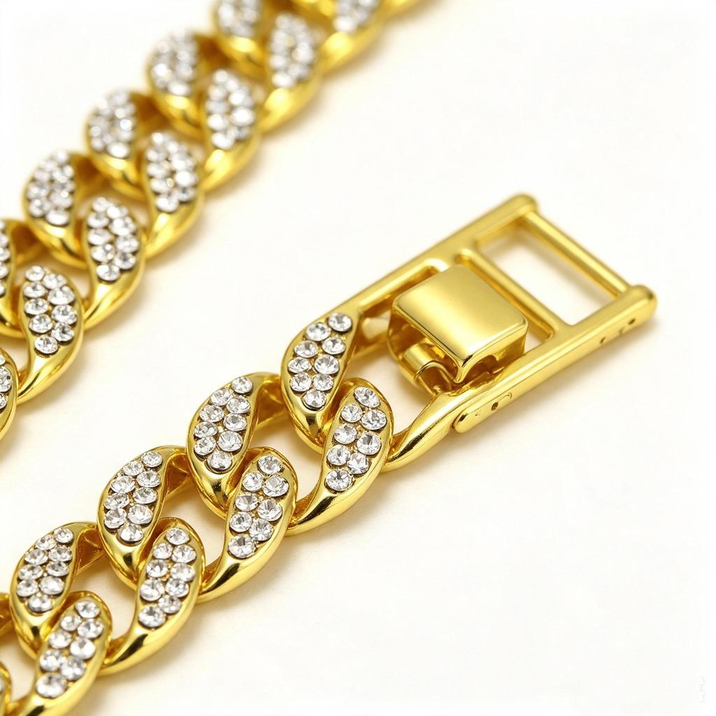 `20mm Hip Hop Geometric Link Chain Bracelet Unisex Zinc Alloy Fashion Jewelry`