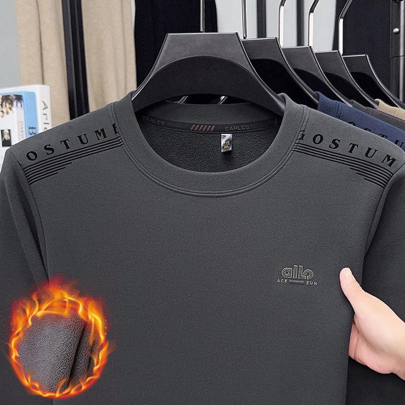 

Men s Winter Knitted Solid Color Long Sleeve Round Neck Hoodie and Sweater 2025 Style XXXL сірий колір