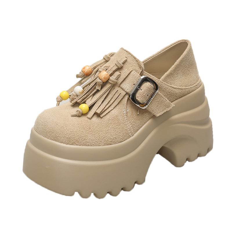 Fashion Womens Loafers Shoes All-Match Female Footwear Clogs Platform Slip-on Summer New Comfortable Dress Creepers Spring Lace-Up