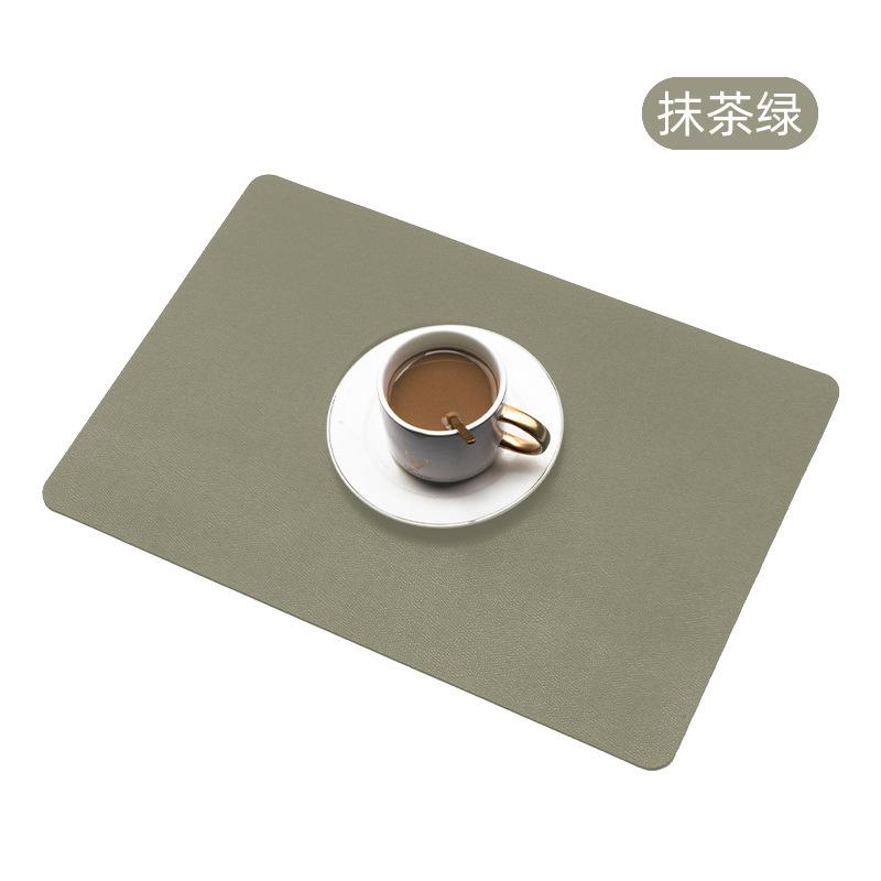 Leather placemat Household double-sided rectangular thermal insulation dining table mat Restaurant hotel Western food mat Waterproof placemat