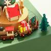Hölzerne Spieluhr mit Zug für Mädchen Jungen Echte Details Klare Holzmaserung Weihnachtszug Spieluhr