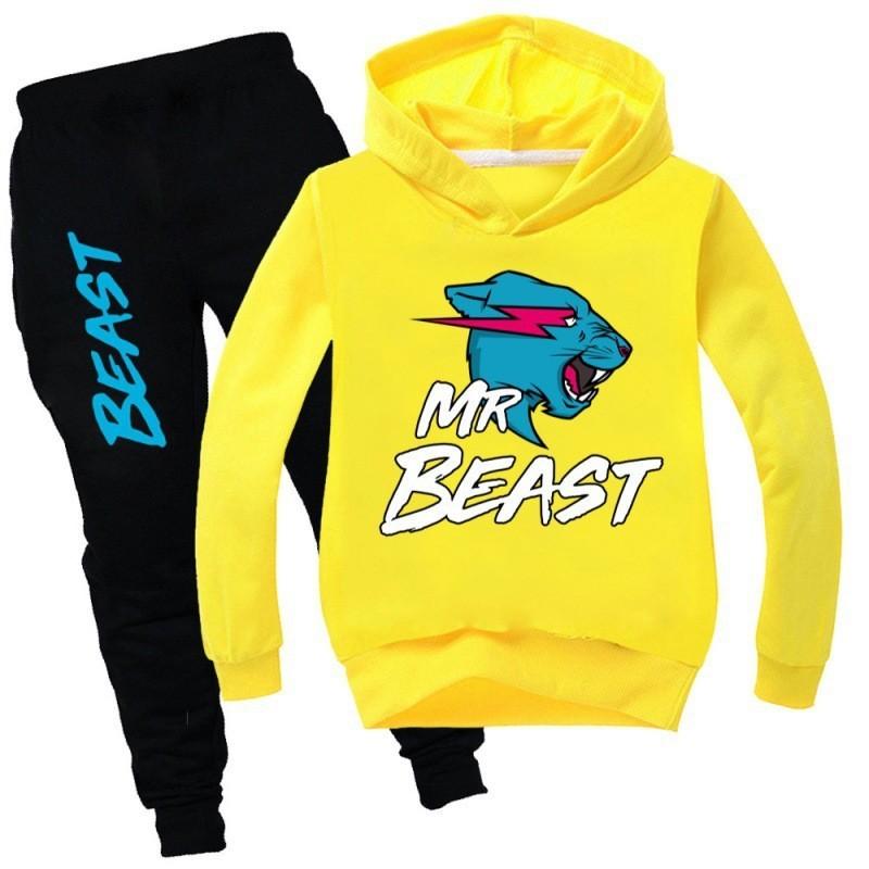 Trendiges Mr. Beast Cartoon Hoodie-Set für Jungen und Mädchen – bequem und stylisch