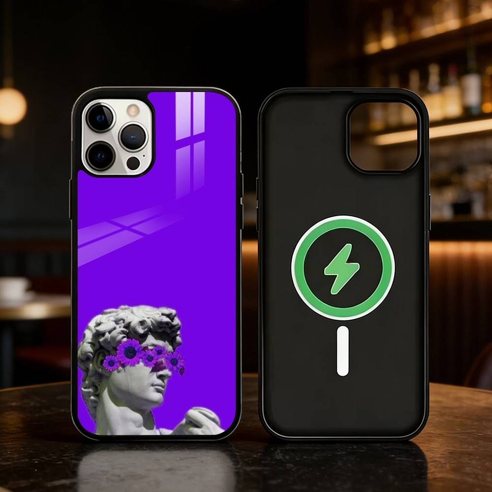

Art Aesthetic David Eyes Phone Case For iPhone 17 16 15 14 13 12 Pro Max Plus for Mirror Wireless Magnetic Cover iPhone14Plus