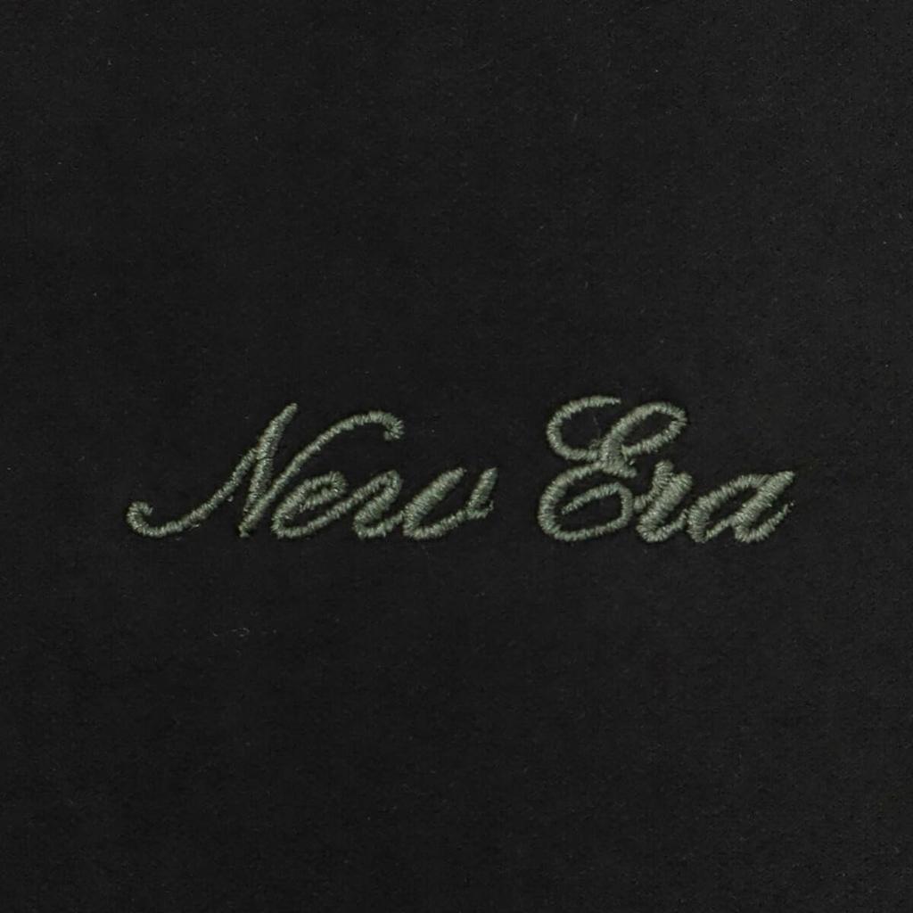 New Era Suede Pullover Hoodie In Black and Dark Size Script Box and Leather Exclusive To and Popular New Era Trendy Suitable for All and How To Fold