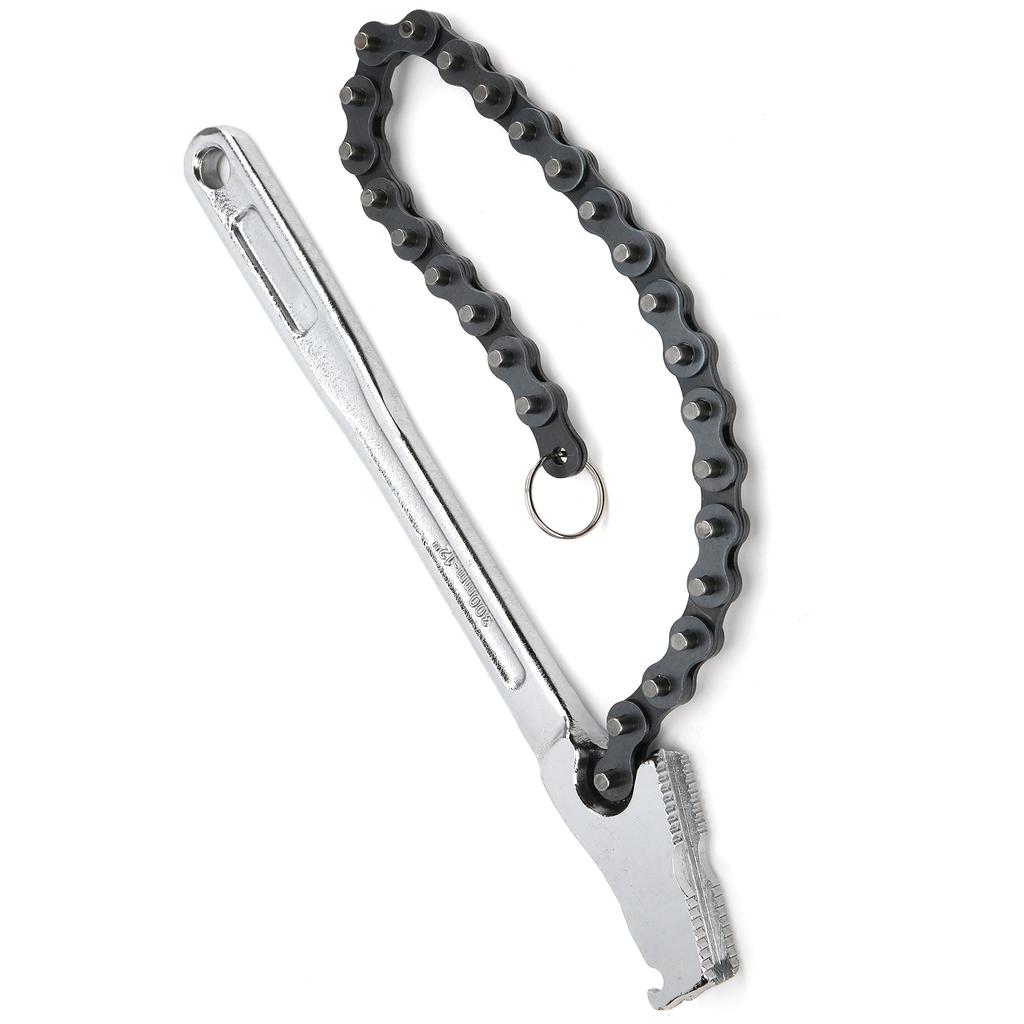 Chain Wrench High Hardness Surface Polished ChromePlated Chrome Vanadium Steel Hand Tool(12in )