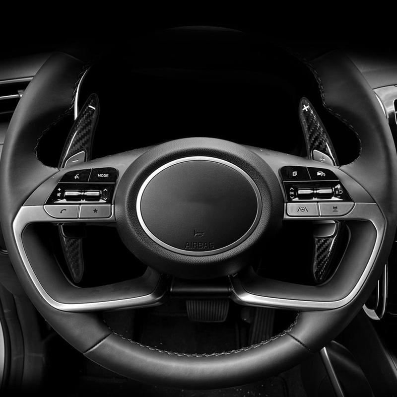 For Hyundai Tucson NX4   2024 Real Carbon Fiber Black Red Steering Wheel Shift Paddle Shifter Extension Accessories