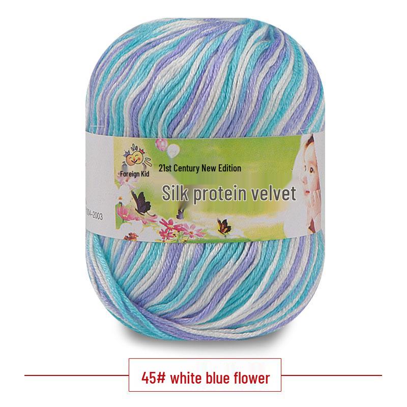 Silk Protein Baby Milk Cotton Yarn for Infant Sweaters, Hats, Shoes, Doll Crochet, and DIY Knitting Projects