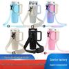 Large Capacity Insulated Car Cup Sleeve with Handle - Diving Material Heat & Ice Pack