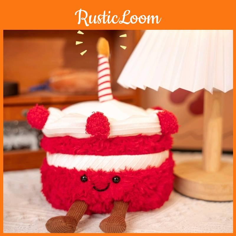 Cartoon Cake Strawberry Plush Toy Dolls Children Room Decoration Birthday Gifts