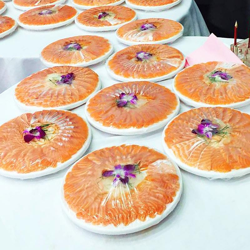 Sashimi-Eiswürfelform: Runde Sushi-Platte für Tiefkühlfisch & Lachs