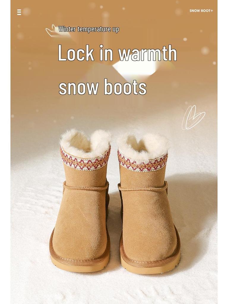 Augusden Dam Casual Vinter Snökängor med Foder av Fleece och Tjocka Sulan