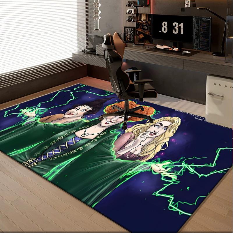 1PC Rug Witch Sisters In The Moonlight Carpet, Chair Rug,Area Rug for Office Bedroom Living Rooms Bedroom, Doormat Decor Christmas Fan Gifts