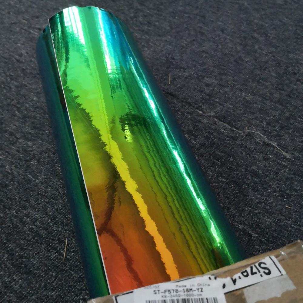 Holographic Chameleon Orange Green Chorme Car Vinyl Wrap Film Decal Stickers 1.35M X 2M/3M/4M/5M/6M