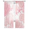 Rosa Ozean Korallen Muschel Seestern Abstrakte Fenster Tüll Vorhänge für Wohnzimmer Küche Home Decor Sheer Voile Vorhänge