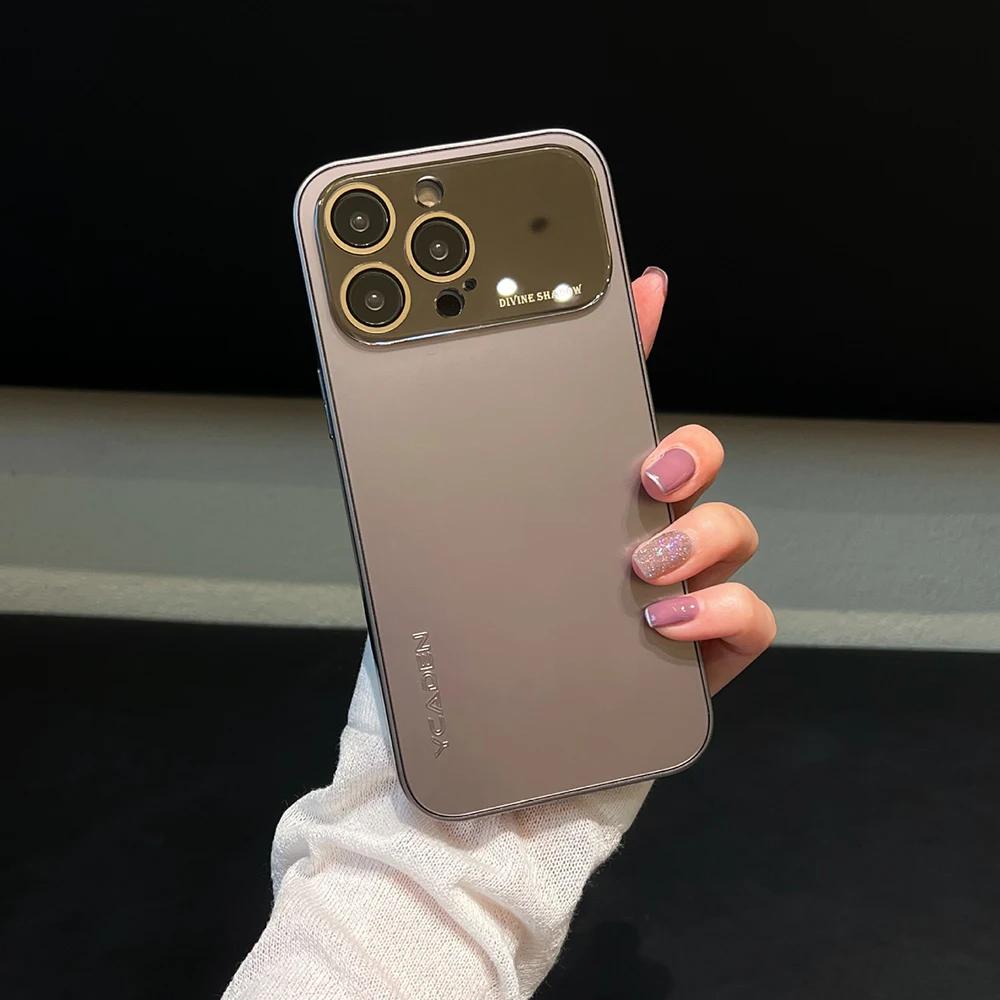 Großes Fenster Dünner Kameraobjektiv-Schutzhülle Für iPhone 17 Air 16 15 14 13 12 Pro Max Matt Galvanisierte Bildschirmschutz Anti-Drop Abdeckung