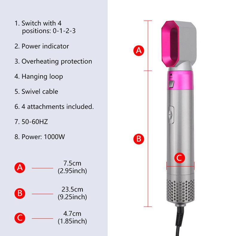5 In 1 Haartrockner Wärme Kamm Curler Professionelle Eisen Haarglätter Styling Pinsel Elektrische Haar Styling Werkzeug Automatische Curler