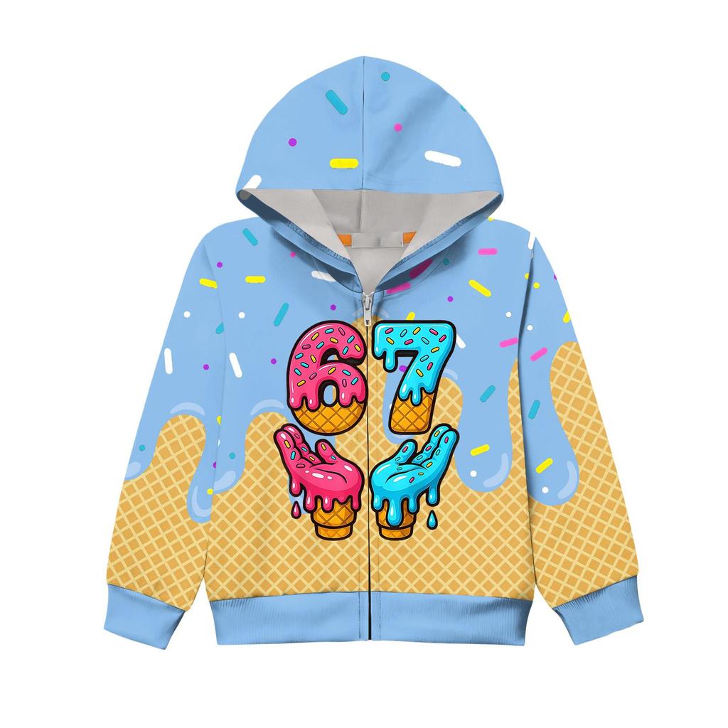 Kinder Langarm Locker Bedruckte Reißverschlussjacke