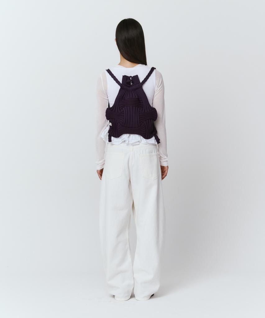 Pleatsmama New Bow Backpack Deep Purple